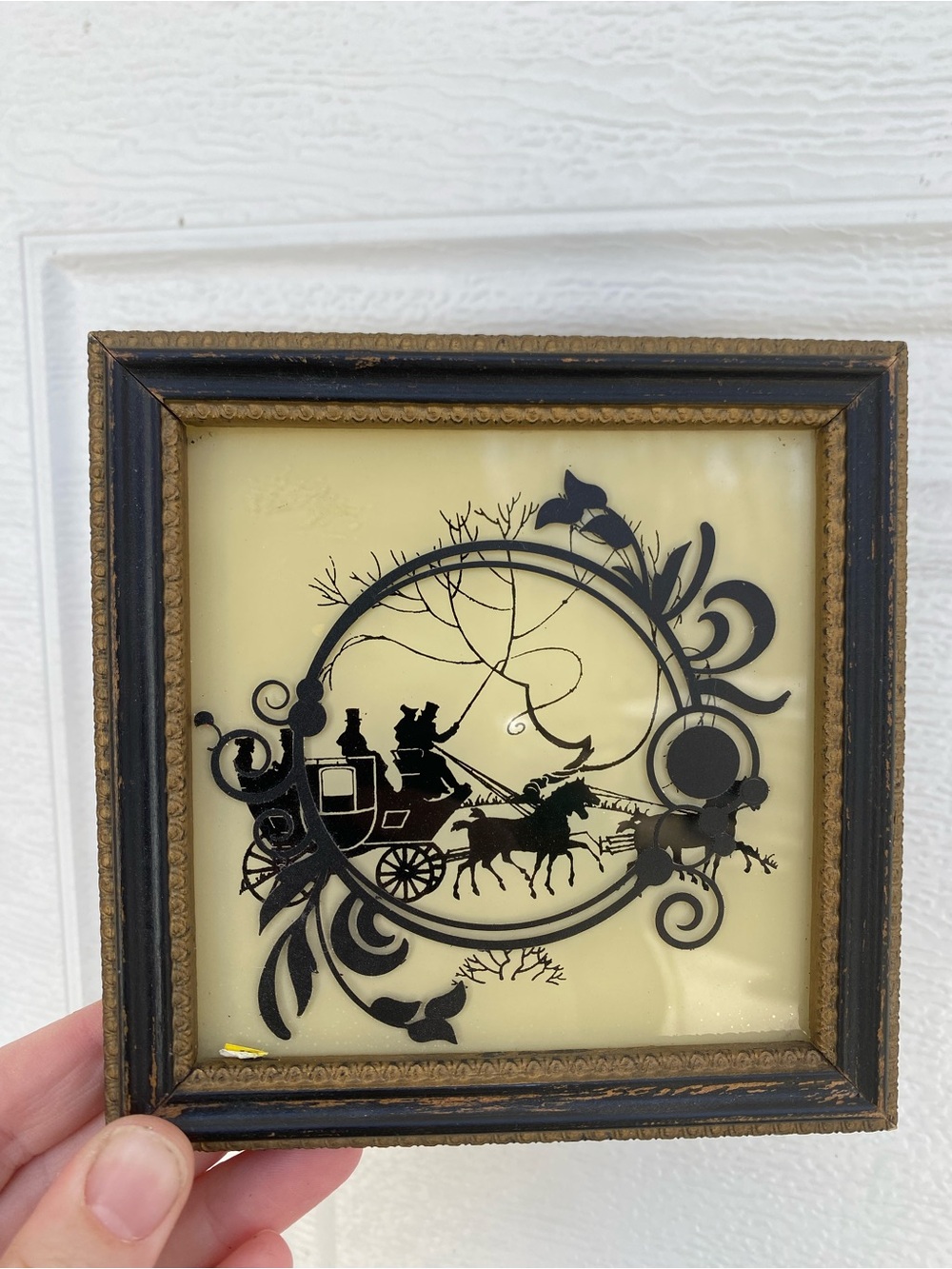 Vintage Antique Silhouette Carriage Wall Art